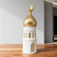 Ornements de tour de mosquée en résine faits à la main, décoration culturelle islamique, collection pour la maison, le bureau, décoration et exposition pour le Ramadan