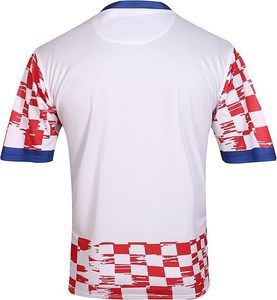 Camiseta Deportiva de Fútbol de Manga Corta con Bordado de los Buffalo Bills a Cuadros Rojos y Blancos de Croacia, en Poliéster Resistente, del Equipo Nacional - Product Image 2