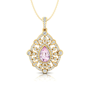 Oro sólido Natural morganita piedra preciosa única lágrima colgantes regalo de boda para mujeres OEM regalo del Día de San Valentín para la madre - Product Image 5
