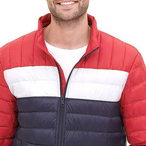 Chaqueta de burbuja para hombre de último estilo con cuello levantado logotipo personalizado ropa de moda de lona al por mayor a la venta - Product Image 5