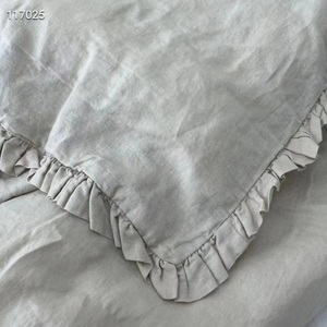 ชุดปลอกผ้านวมผ้าลินินคิงส์แฝด XL ชุดปลอกหมอนสไตล์ชนบทเครื่องนอนลายทึบสำหรับบ้านโรงแรมงานแต่งงานที่ได้รับแรงบันดาลใจจากฝรั่งเศส - Product Image 5