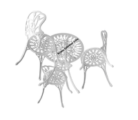 Mobilier d'extérieur antique Chaises et table Bistro Patio Jardin Ensembles Offres Spéciales en fonte Style européen 3 pièces en métal durable