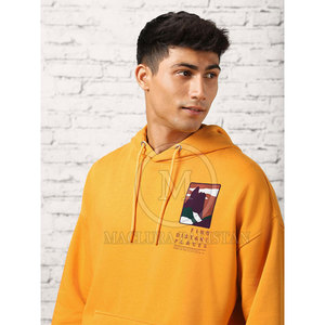 Sudadera con capucha transpirable de lana mezclada de algodón ligero de invierno para hombres-Diseño estampado clásico para uso diario - Product Image 5