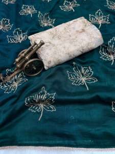 Ropa Étnica India, Seda Vichitra Suave con Bordado de Lentejuelas y Borde de Encaje Preconfeccionado, Colecciones de Saris para Mujer - Product Image 6