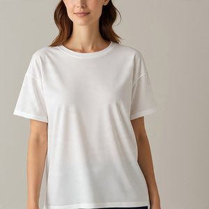 Women's Plus Size Embroidered Drop Shoulder Quick Dry Cotton Polyester Oversize Long Sleeve Summer T-Shirts - Product Image 2