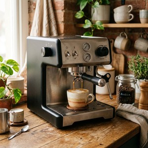 Cafetera Eléctrica Austriaca Premium para el Hogar - Sistema de Espresso y Cappuccino - Product Image 1