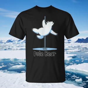 Camiseta con diseño de juego de palabras de animales, oso polar bailando en barra, diseño promocional genial - Product Image 3