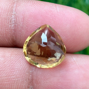 Vàng Citrine Mặt Hình Trái Tim Đánh Bóng Tự Nhiên Của <span class=keywords><strong>Ruby</strong></span> Đá Quý Hiệu Chuẩn Lỏng Cho Đồ Trang Sức Làm Trực Tiếp Từ Ấn Độ - Product Image 5