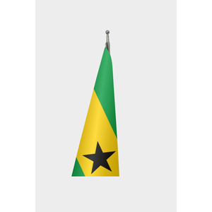 Custom World <b>Flag</b>-So Tom and Prncipe-Aluminum <b>Pole</b>-Digital Printing-Silk Material-Pennant Style-Display Usage - Product Image 3