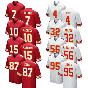 Maillots de football américain Kansas 2025 pour hommes et femmes, vêtements de sport à manches courtes, impression par transfert thermique, maillots personnalisables - Product Image 1