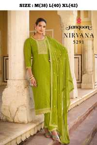 Último diseñador Rayon bordado trabajo Kurti conjunto por Fab Zone ropa india y paquistaní - Product Image 3