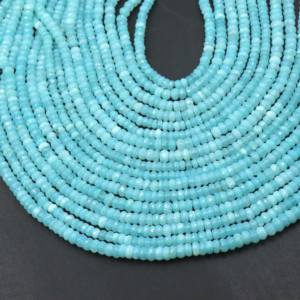 Collar de Perlas de Ópalo Peruano Hermoso y Más Vendido, con Forma de Rondel Facetado, para la Elaboración de Joyas, 13 Pulgadas, 3.5-4.5 mm, Regalo - Product Image 4