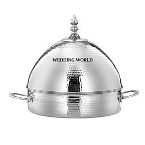 Marmite à double paroi martelée polie brillante, design de luxe, casserole de luxe, vente chaude, décorative, élégante, chauffe-plats en métal de luxe - Product Image 1