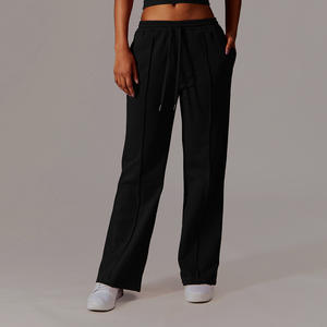 Pantalons de survêtement pour femmes, taille haute, coupe ample, jambe droite, poche, décontractés, polyvalents, pour le plein air, le salon, les vêtements de sport, 2026 - Product Image 3