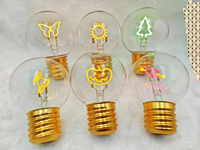 Ampoule LED E40 Base A68 Type Edison Cœur Amour Arc-en-ciel Alimentée par Courant Alternatif et Batterie Rechargeable Sans Fil USB Ampoule RGB
