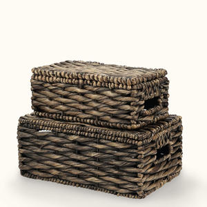 อุปกรณ์ตกแต่งบ้าน กล่องจัดระเบียบจากผักตบชวา กล่องสานมือ กล่องใส่ของ - Product Image 4