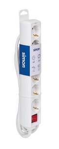 Multipresa con cavo e interruttore, 6 prese, 2m (Simon BM712600) - Product Image 1