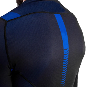 Camiseta Deportiva Ajustada de Manga Larga para Hombre, Color Negro y Azul, Bloques de Color, Absorbe la Humedad, Transpirable, para Deportes de MMA - Product Image 4