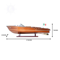 B085 - Fournitures d'artisanat, modèle de bateau en bois de cèdre Riva Aquarama, fait main, durable, peint, décoration nautique de luxe pour la maison ou le bureau