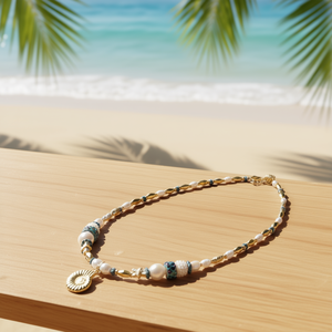 Stylish <b>Fashion</b> <b>Layered</b> <b>Necklace</b> with Pearl and Shell Charms for Resale Appeal - Product Image 3