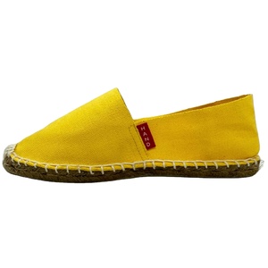 เทปผ้าใบ Espadrilles จำนวน XY-0008แบนระบายอากาศ100% ด่วนตายสไตล์ฤดูร้อนแบนอามาริลโลสี Espadrilles - Product Image 1