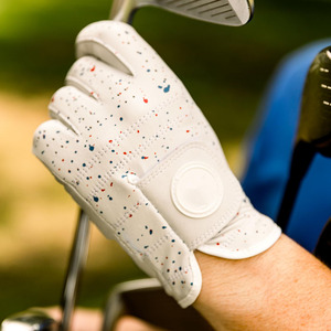 Gants de golf respirants durables et résistants à la sueur avec emballage avec logo personnalisé paume en cuir doux pour hommes blanc - Product Image 2