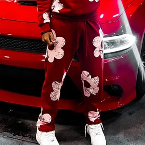 American Winter Couple Y2k con capucha 2 piezas Chándal Abrigos estampados + Pantalones con cordón Ropa deportiva de manga larga Trajes casuales de gran tamaño - Product Image 5