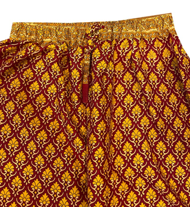 New Vintage Collection Recycled Silk Pajamas Boho Style Mid Full Length <b>Skirt</b> Tiered Nightwear/Beachwear Elastic Breathable - Product Image 5