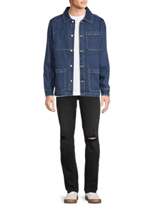 Chaqueta vaquera de algodón 100% de nueva moda para hombre en azul oscuro estilo High Street para chaqueta vaquera de invierno con diseño de logotipo personalizado - Product Image 3