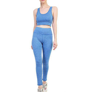 Conjunto de 2 piezas de Yoga elástico transpirable a la moda, Top holgado de manga larga con cordón, pantalones cortos de cintura alta, conjunto de Yoga de nailon - Product Image 5