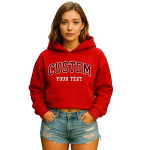 Nouvel An Personnalisé Crop Hoodies Coton Polaire Avec Des Couleurs Personnalisées Broderie Au Meilleur Prix Sweat À Capuche Offre Spéciale Pour Femme - Product Image 2