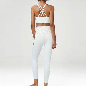 Conjunto de Yoga de Alta Calidad para Mujer, Ropa Deportiva, Ligero, Transpirable, Ecológico, Sin Costuras, 2 Piezas, Cintura Elástica, Logotipo Frontal - Product Image 2