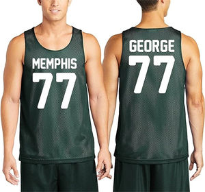 Maillot de basketball réversible personnalisé, séchage rapide, maille antibactérienne, évacuation de l'humidité, sans manches, uniforme d'entraînement respirant, taille plus - Product Image 3