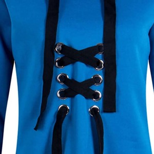 2025 Women's New Fashion Streetwear Blue Cotton Pullover Hoodie <b>Long</b> Sleeve Winter <b>Sweatshirts</b> High Quality High Style - Product Image 3