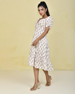 Vestido corto de algodón Premium con estampado floral diseñado para fiesta elegante y una opción de regalo de novia perfecta Proveedor indio - Product Image 4