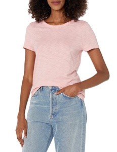 เสื้อยืด100% ครึ่งแขนสำหรับผู้หญิงเสื้อยืดผ้าโพลีเอสเตอร์ออกแบบโลโก้ได้ตามต้องการแบบลำลอง - Product Image 1