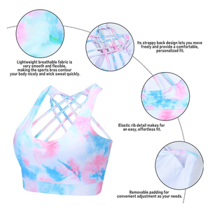 Nouvelle qualité femmes dos croisé soutien-gorge de sport soutien-gorge de Yoga soutien moyen tasses amovibles une épaule culture soutien-gorge de sport haut uni - Product Image 2