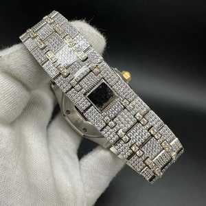 Uniquely Handcrafted Moissanite Diamond Analog <b>Watch</b> High Quality Premium Stainless Steel Band Colorful <b>Arabic</b> <b>Numeral</b> Glass - Product Image 4