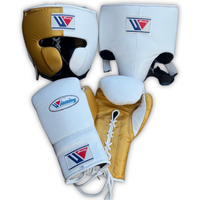 Conjunto de Boxeo Profesional de Cuero Vacuno con Cierre de Gancho y Bucle, Diseño Personalizado, Alta Calidad, Absorbe la Humedad