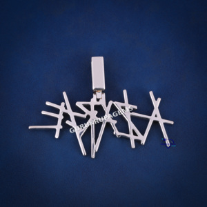 Accessoire pour hommes de luxe personnalisé de style hip hop pendentif en or blanc 14kt avec lettre en diamant cultivé en laboratoire bijoux pour femmes - Product Image 6