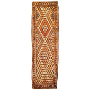 Kilims Gazvin authentiques noués à la main, mélange de laine pure et de coton, avec motifs abstraits, pour la maison, le bureau ou le sol. - Product Image 1