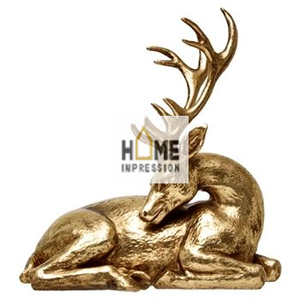 Décoration de Noël de luxe pour la maison, rennes faits à la main en aluminium et laiton, forme hexagonale, fournitures de fête, 50 pièces MOQ, Noël design - Product Image 4