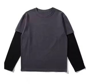 High Quality Custom Blank Double Layer <b>Sleeve</b> Tee <b>Shirt</b> Stock <b>Men</b> Double Layer <b>Long</b> <b>Sleeve</b> <b>T</b> <b>Shirt</b> For <b>Men</b> Bulk Clothes - Product Image 1