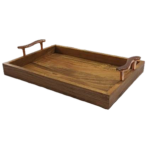 Bandeja de madera rectangular única del exportador del fabricante indio, diseño moderno, precio bajo, manijas de bandeja para servir para decoración del hogar, gran oferta - Product Image 2