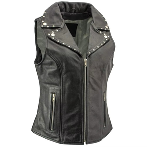 Chaleco de Cuero para Mujer, Chaqueta de Cuero PU sin Mangas, Chalecos de Cuero para Mujer, Chaqueta de Cuero sin Mangas para Mujer con Cinturón - Product Image 4