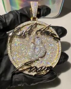 Pendentif Hip Hop en argent sterling plaqué or avec lettres S et ailes en moissanite VVS, bijoux de luxe pour les rappeurs, vente chaude - Product Image 4