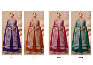 Lehenga งานปักผ้าไหมแท้มีความทนทานสูงตามความต้องการสำหรับสาวๆคอลเลกชันเครื่องแต่งกายงานแต่งงาน - Product Image 6