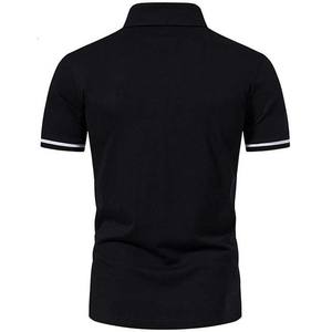 Camiseta de Golf de Manga Corta con Media Cremallera, Ajuste Delgado, 100% Algodón Transpirable, con Logotipo Personalizado al por Mayor para Hombre y Mujer - Product Image 3