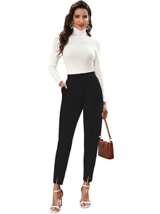Black Direct Factory Supply Knitting Pantalones y pantalones de mujer para uso regular Disponible al mejor precio de Indian Boutique - Product Image 1