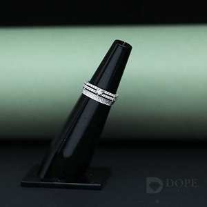 Unisex 18KT oro fino lujo atemporal elegante elaborado con diamantes brillantes para boda compromiso fiesta aniversario regalo - Product Image 1